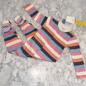 NWT MAGNETIC ME STRIPPED ORGANIC COTTON FOOTIE 18/24M